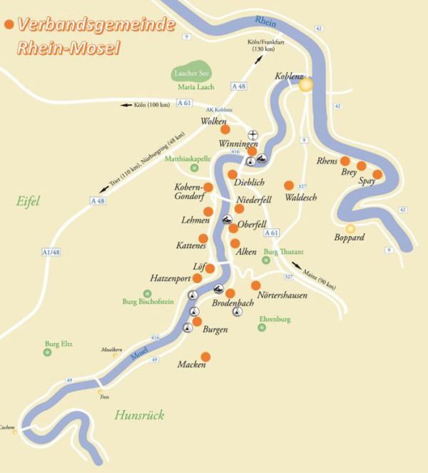 Karte Verbandsgemeinde Rhein-Mosel